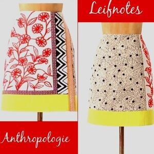 Anthropologie Mini Skirt with Yellow and Red Patterns